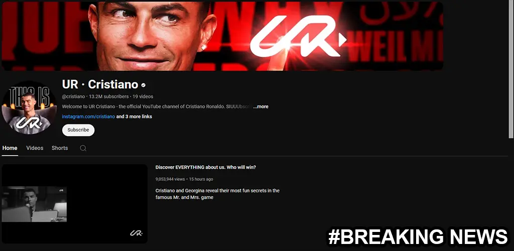 Cristiano Ronaldo, Buka Chanel Youtube dan Pecahkan Rekor
